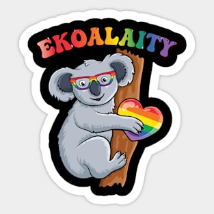 Cute pride koala LGBTQ sunglass Rainbow Flag Gay Pride Ally Sticker